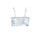 Crop Bluz İnce Askılı Desenli
