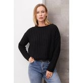 Crop Triko Kazak - Siyah - Standart