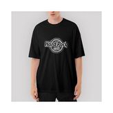 Crows Gate Hard Rock Cafe Glow Oversize Siyah Tişört - M