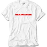 Crows Gate Rammstein Text Red Beyaz Tişört - XS