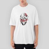 Crows Gate Slipknot Eight Head Oversize Beyaz Tişört - M