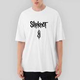 Crows Gate Slipknot Logo Text Oversize Beyaz Tişört
