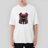 Crows Gate Slipknot Ram Head Oversize Beyaz Tişört - XL