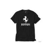 CrowsGate PrintCraft Ferrari Logo Siyah Tişört