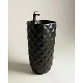 Crystal Mat Siyah Monoblok Lavabo