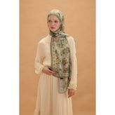 cs camellia scarf Floransa İpek Krep Şal - Olive