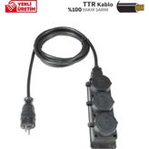 Csm Kablolu Grup Priz Kauçuk 3'lü - 7m