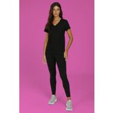 CT132 BASIC MODAL V NECK Siyah Kadın T-Shirt