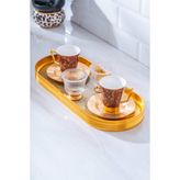 Cuba 2 Kişilik Cam Tepsili Kahve Fincanı Takımı - 90 ml - Renkli