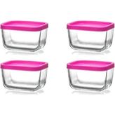 Cube Saklama Kabı, Cam, 270 Cc, 4 Adet
