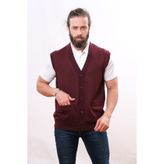 Çukurova Yünlü Erkek Triko Yelek - Bordo