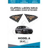 Cupra Leon Mk4 Kelebek Cam Sticker Set / Model A