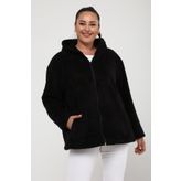 Curvy Trend Kapşonlu Wellsoft Ceket