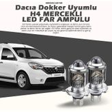 Dacia Dokker Için Uyumlu Şimşek Etkili Mercekler Led Xenon Far Çift Renk