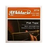 D'addario EFT15 Flat Extra Light 010 Zımparalı Akustik Tel Set