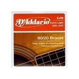 D'addario EJ10 Extra Light 010 Akustik Tel Set