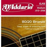 D'addario EJ12 Medium 0.13 Akustik Tel Set