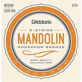 D'addario EJ74 Fosfor Bronz Sarım Medıum 4 İç Mandolin Tel Seti