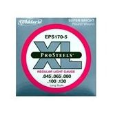 D'addario EPS1705 Prosteel 45130 5 Telli Bas Tel Set