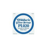 D'addario PL020 Plaın Steel Elektro Tek Tel