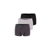 Dagi Erkek 3'lü Desenli Micro Modal Boxer Antrasit-Siyah M