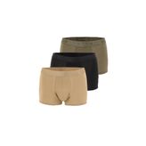 Dagi Erkek 3'lü Düz Micro Modal Boxer Haki-Siyah M