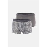 Dagi Erkek Desenli Micro Modal Boxer Gri M