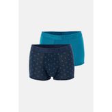 Dagi Erkek Desenli Micro Modal Boxer Lacivert-Mavi M
