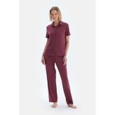 Dagi Kadın Basic Gömlek Pantolon Pijama Takımı, Viskon