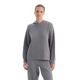 Dagi Kadın Kapüşonlu Soft Tuşeli Sweatshırt Gri Melanj S