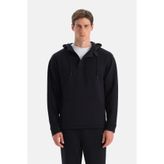 Dagi Siyah Erkek Kapüşonlu Modal Sweatshirt