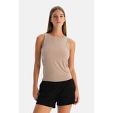 Dagi Sütlü Kahve Halter Yaka Basic Modal Atlet - XS