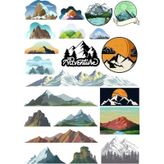 Dağlar Sticker Set-2 19 Parça Telefon, Tablet, Defter, Laptop Sticker