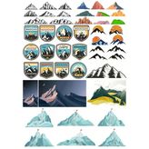 Dağlar Sticker Set 8 20 Parça Telefon, Tablet, Defter, Laptop Sticker