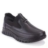 Dagoster DZA07-122044654 Ortopedik Slip On Siyah Hakiki Deri Kadın Günlük Ayakkabı