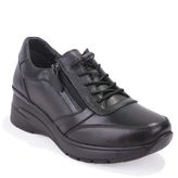 Dagoster DZA07-1309045 Ortopedik Slip On Siyah Hakiki Deri Kadın Günlük Ayakkabı