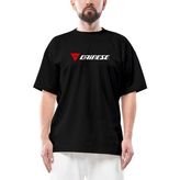 Dainese Logo Text Oversize Siyah Tişört - M