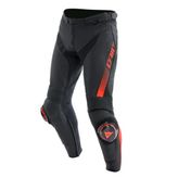 Daınese Super Speed Leather Pants Black Red Fluo 54