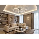 Daire 2+2'li Ledli Krom Salon Mutfak Avize - Gümüş