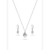 Daisy İnci Kolye ve Küpe Seti - Gümüş