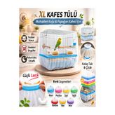 Dalipet 1.Kalite Kuş Kafesi Tülü Esnek Yapısı Malzeme Extra Mukavametli Muhabbet Ve Papatağan Kafesi XL