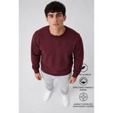 Damga Erkek Basic Uzun Bol Bordo Triko Kazak