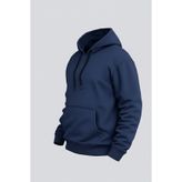 DAMGA JEANS Erkek Rahat Basic Mavi Kapşonlu Sweatshirt