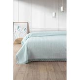 Dantelli Tek Kişilik Waffle Pike- %100 Pamuk Petekli PIKE-160X230 Cm-Mint