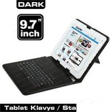 Dark 9.7 İnç Micro Usb+USB Klavyeli Siyah Tablet Deri Kılıf