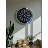 Dark Elegance 40 Cm Metal Krom Duvar Saati