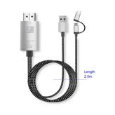 Data Star HDMI Hd Tv Kablo Dönüştücü Type-C Micro Adaptör - Gri