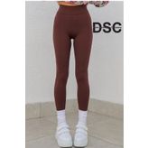DAXİS Sportwear Company Kadın Kahverengi Yüksek Bel Dikişsiz Fitilli Tayt