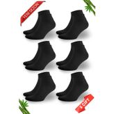 Dayco Bambu Erkek Dikişsiz Premium Patik Siyah Çorap 6Lı Set