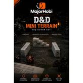 D&D Mini Terrain Taş Duvar Seti 3 Parça Rpg Masa Oyunu Modüler Dekor